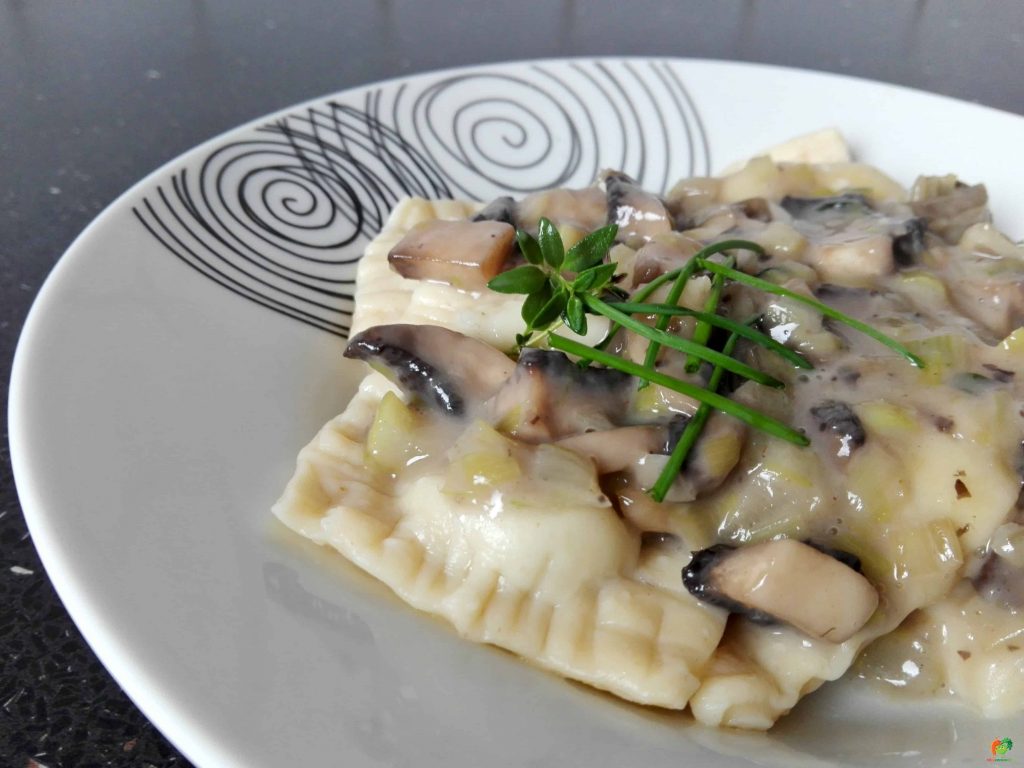 hubové ravioli