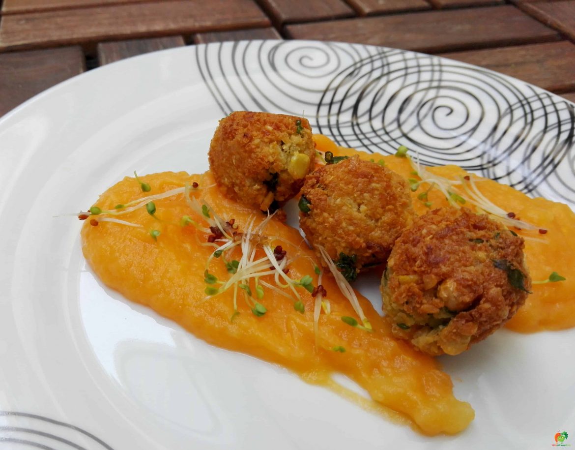 Falafel s batátovým pyré