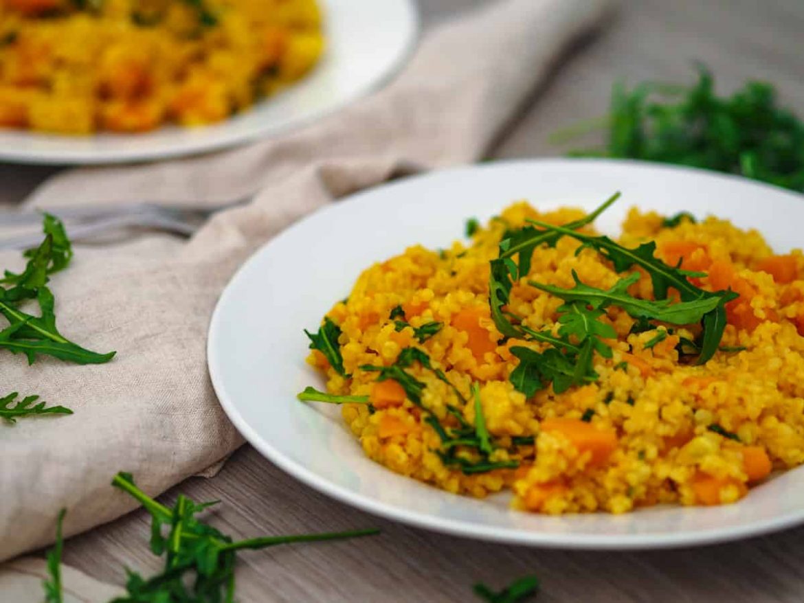 Tekvicový bulgur s rukolou