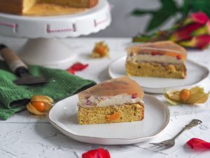 Bezlepková ovocná želatínová torta